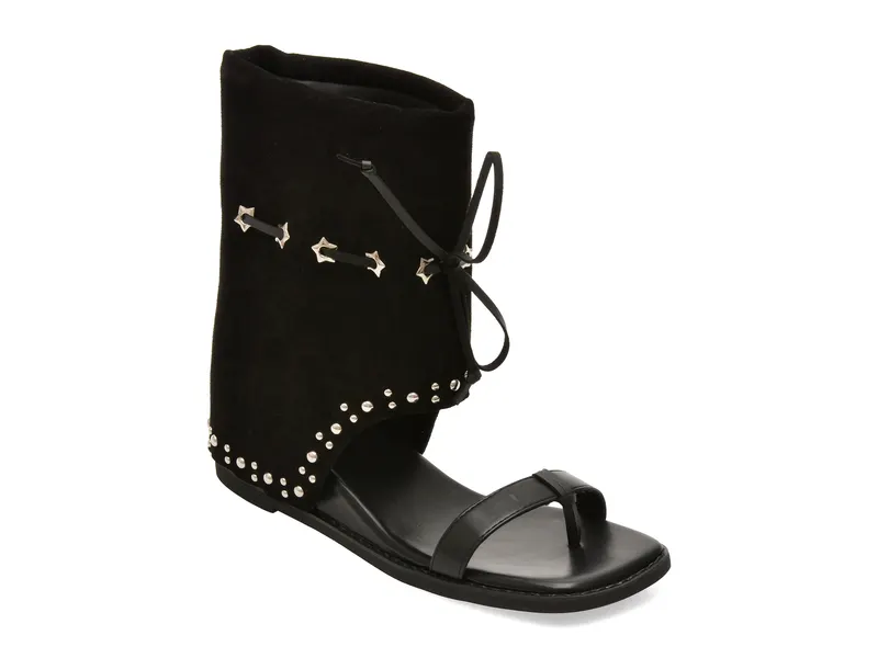 Sandale negre, DMS5061, din piele ecologica
