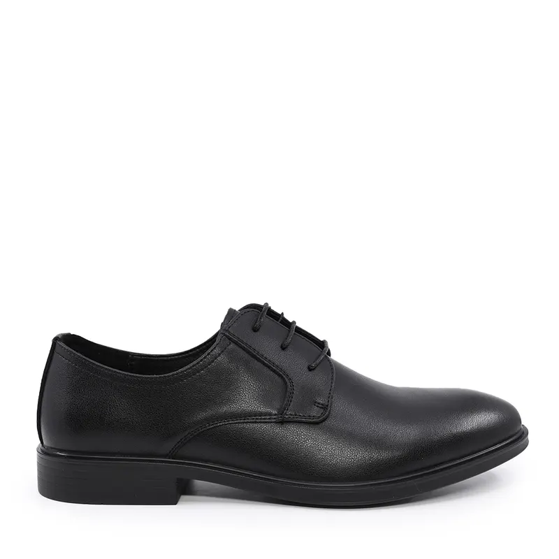 Pantofi derby bărbați negri din piele 3859BP607N