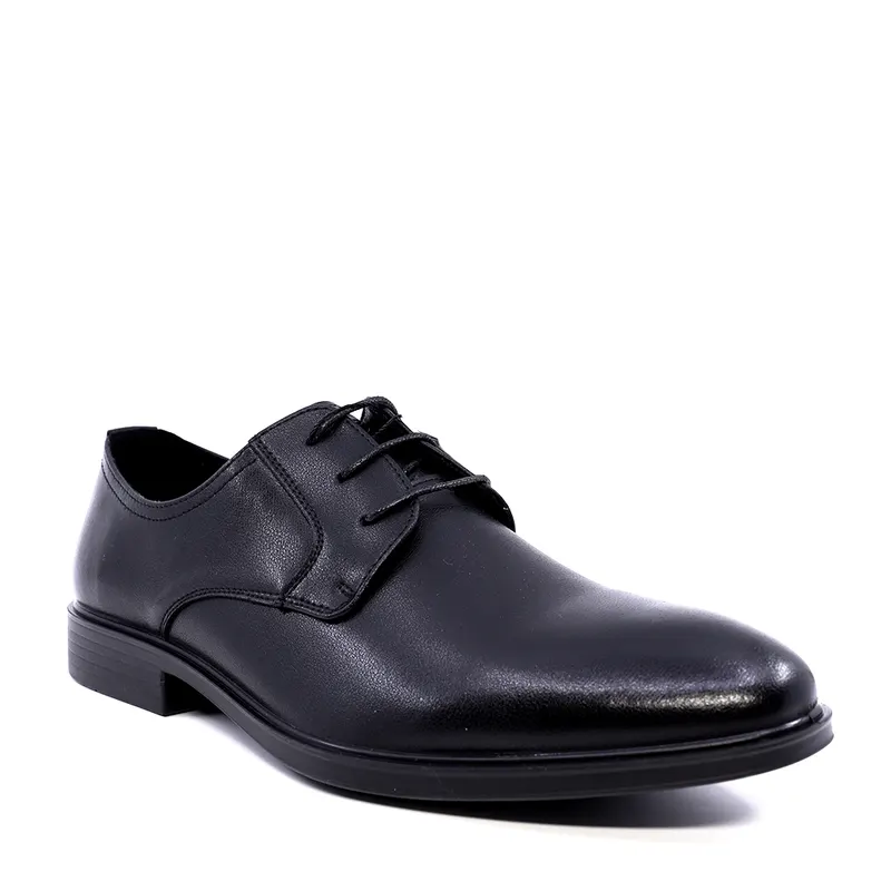 Pantofi derby bărbați negri din piele 3859BP607N — imaginea 2