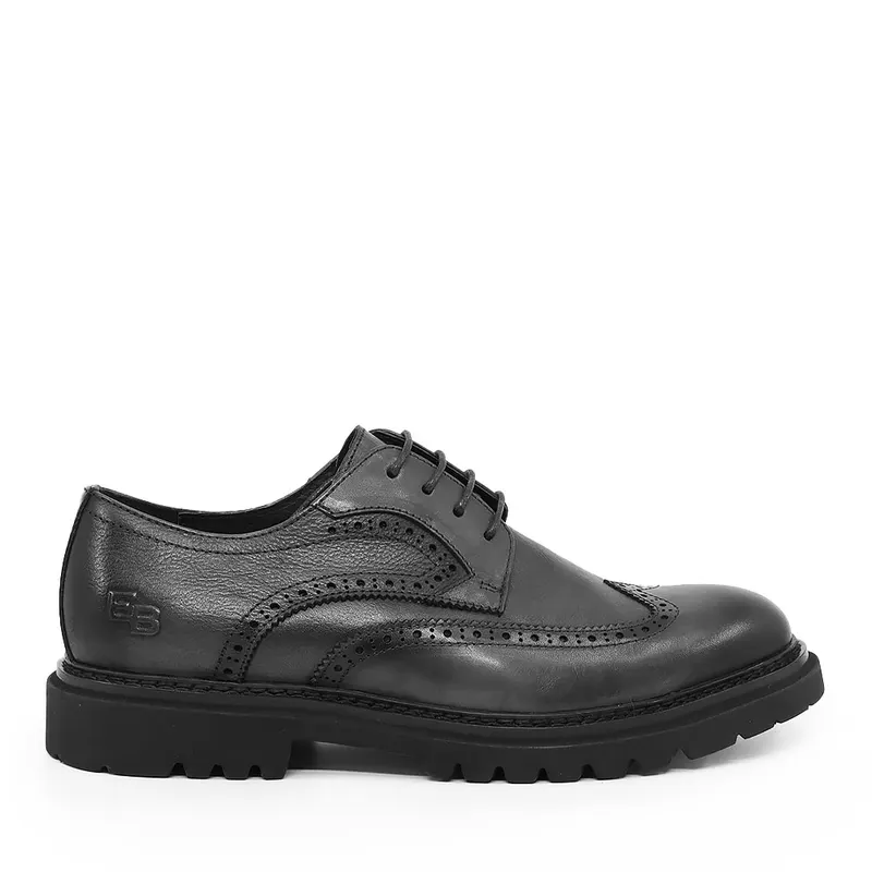 Pantofi derby bărbați Enzo Bertini Premium Collection negri din piele naturală 1640BP1105N
