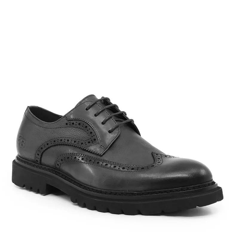Pantofi derby bărbați Enzo Bertini Premium Collection negri din piele naturală 1640BP1105N — imaginea 2