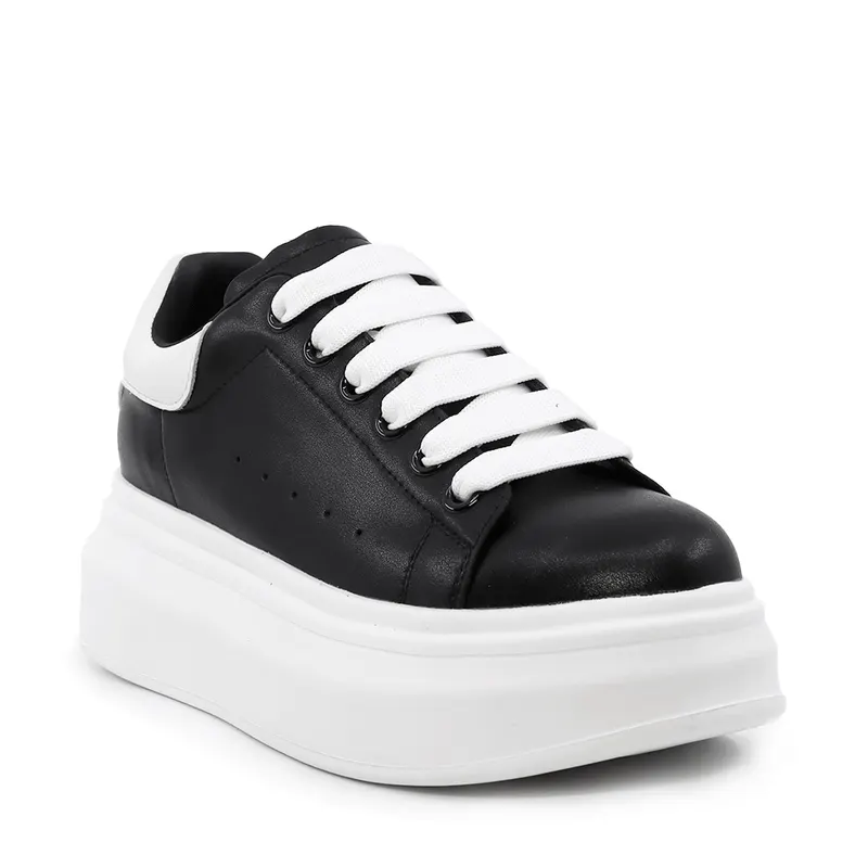 Sneakers ușori femei Luca di Gioia negri din piele 3841DP216N — imaginea 2