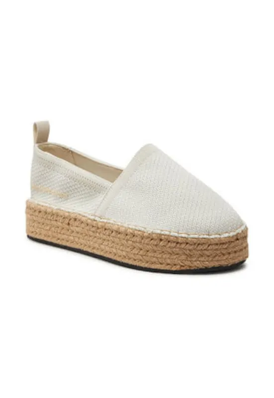 Espadrile pentru femei - din material textil - bej -