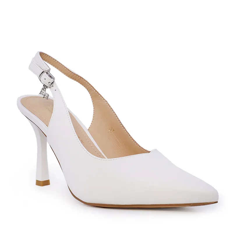 Pantofi stiletto slingback femei Enzo Bertini albi din piele 1391DD7301A — imaginea 2