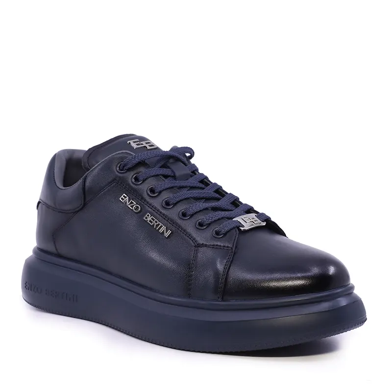 Sneakers ușori bărbați Enzo Bertini bleumarin din piele 3662BP554BL — imaginea 2