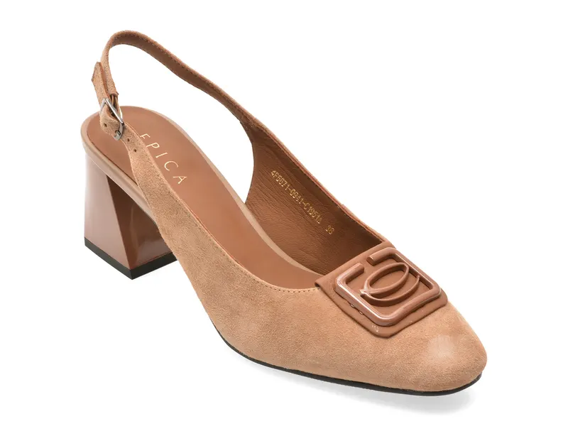 Pantofi eleganti EPICA maro, 5671094, din piele intoarsa