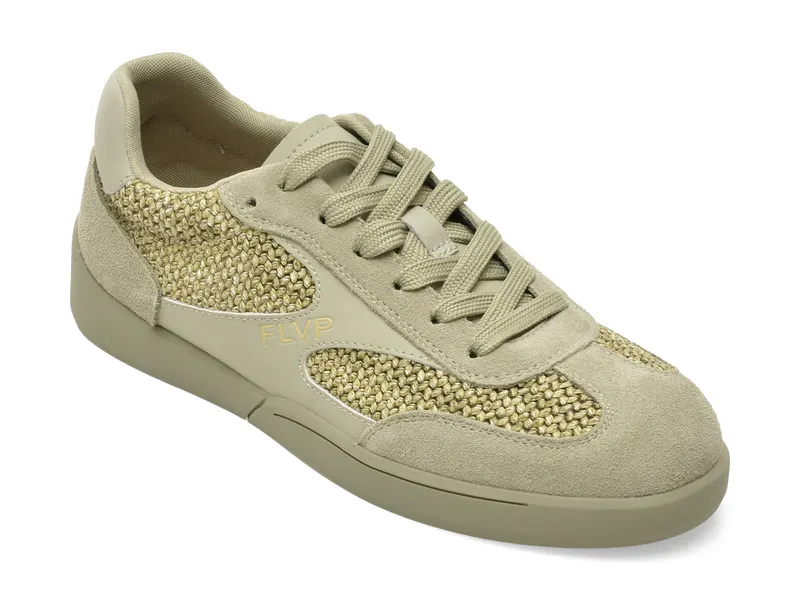 Pantofi sport FLAVIA PASSINI verzi, 18381, din material textil si piele naturala
