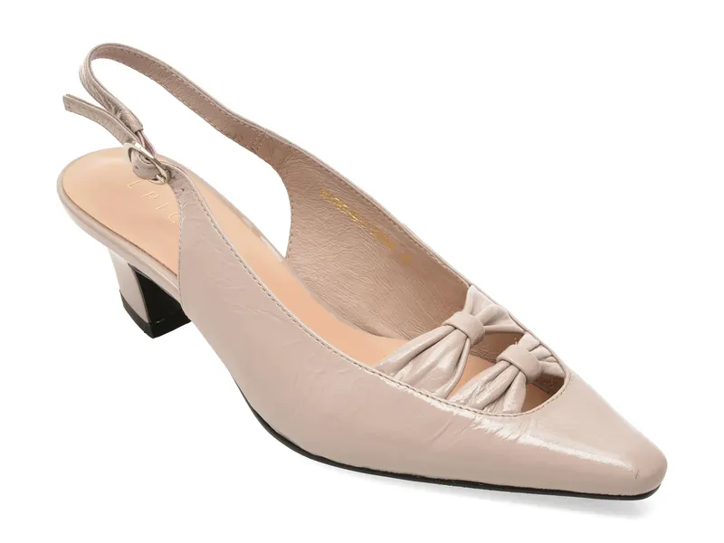 Pantofi eleganti EPICA gri, 3F3761, din piele naturala lacuita