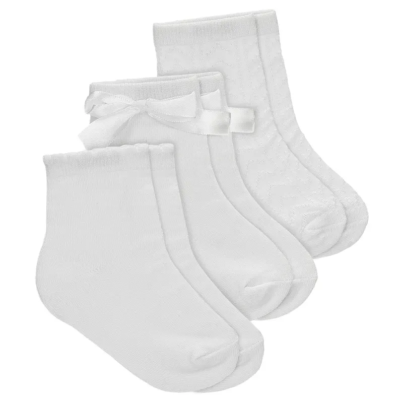 Șosete albe pentru copii, set 3 perechi BARTEK 85702-49