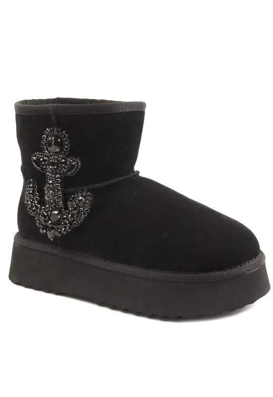 Ghete dama stil UGG I251439 - Negru