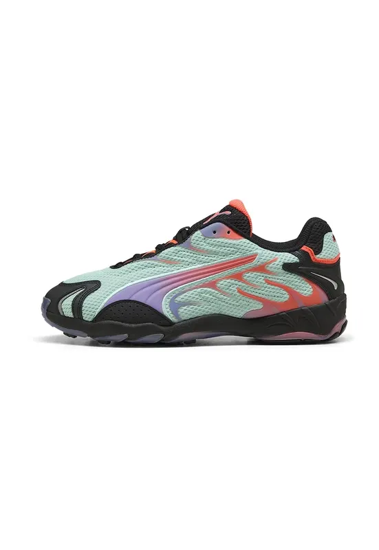 Pantofi sport Inhale cu garnituri sintetice - Negru/Portocaliu/Albastru glaciar