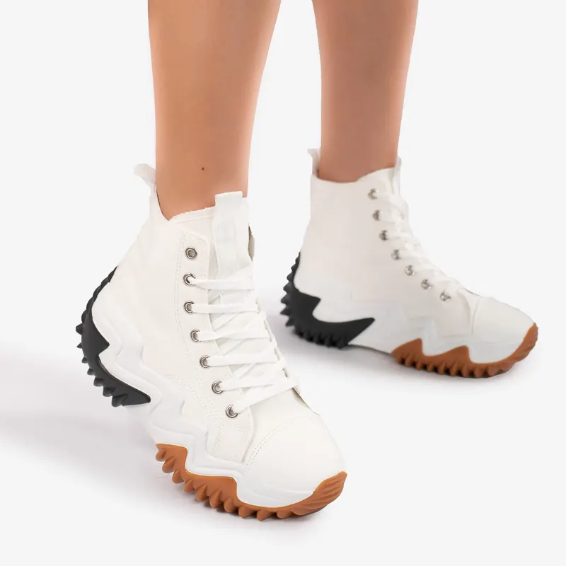 SNEAKERS DAMA Tip Converse din textil si Piele Ecologica CRL0830