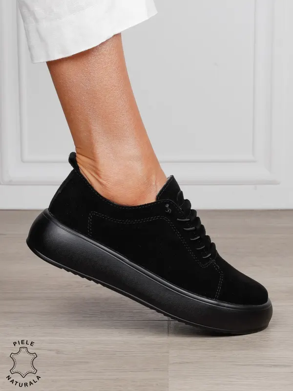 Pantofi Casual dama din Piele Naturala cu siret special CRL1550