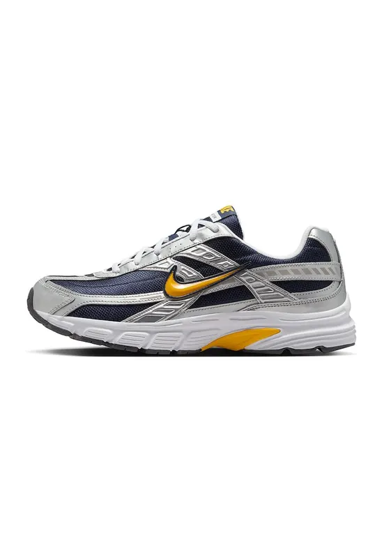 Pantofi sport low-cut cu garnituri din piele - Gri deschis/Bleumarin