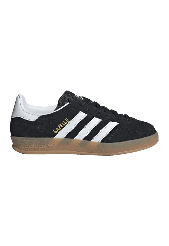 Pantofi sport Gazelle Indoor din piele intoarsa cu garnituri din material sintetic - Alb/Negru