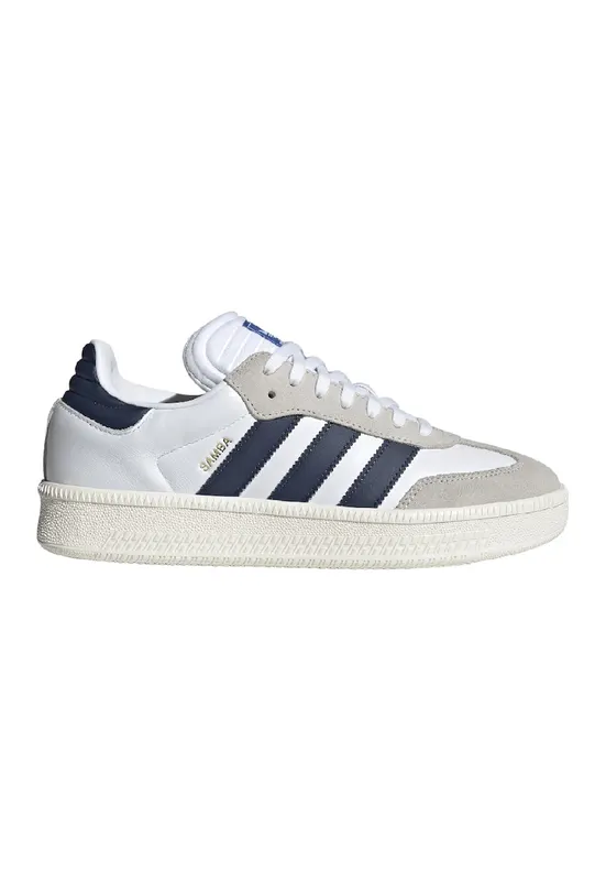 Pantofi sport din piele cu garnituri din piele intoarsa Samba XLG - Alb/Gri deschis/Albastru inchis