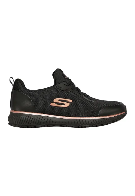 Pantofi sport slip-on din material textil Work™ Squad SR - Negru/Auriu rose