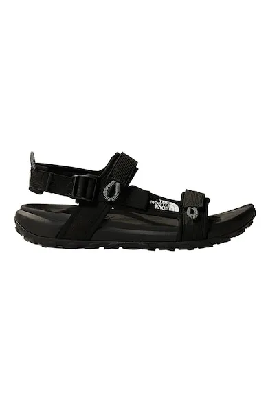 Sandale cu velcro si logo - Negru