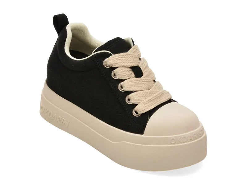Pantofi sport negri, 58142, din material textil