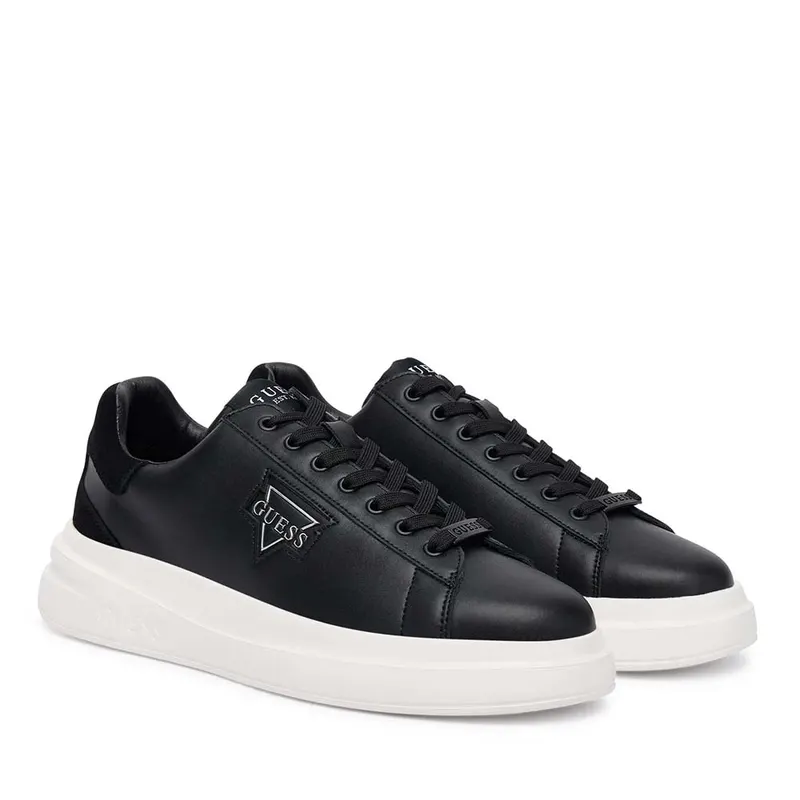 Sneakers bărbați Guess Elban negri din piele și sintetic 920BPFMFBANLEL12N — imaginea 2