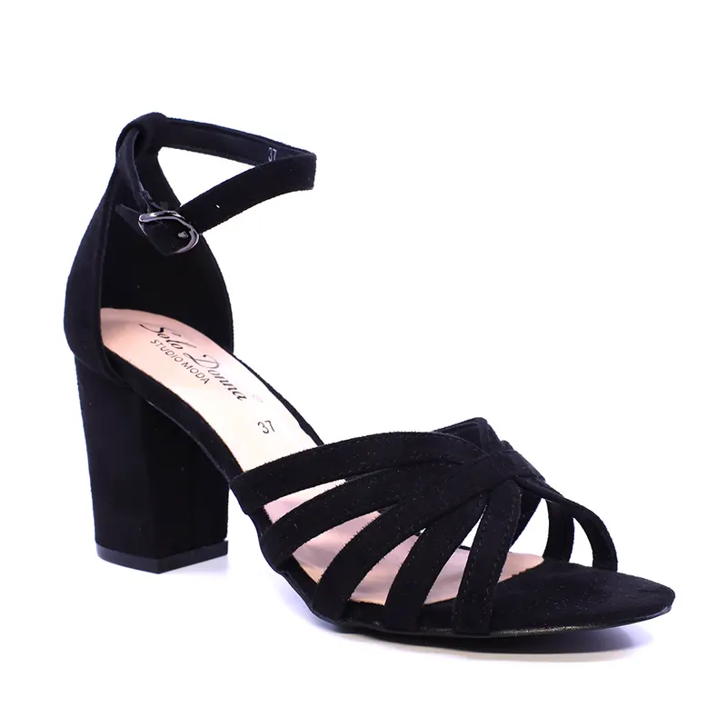 Sandale femei Solo Donna negre cu toc mediu 2549DS8795VN — imaginea 2