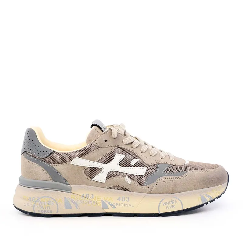 Sneakers bărbați Premiata Mick taupe din piele întoarsă și textil 1691BP8118TA