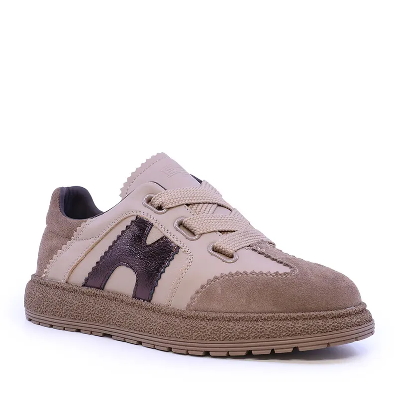 Sneakers cu șiret gros femei Enzo Bertini taupe din piele 3052DP2512VTA — imaginea 2