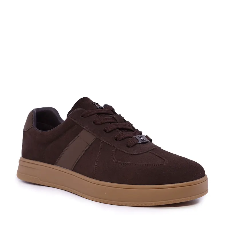 Sneakers bărbați Luca di Gioia maro din piele întoarsă 3912BP939VM — imaginea 2