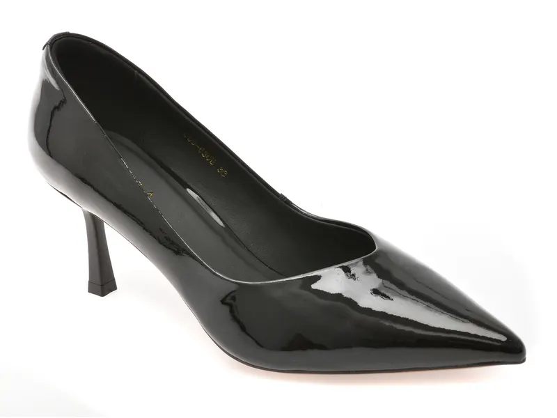 Pantofi eleganti EPICA negri, G09630, din piele naturala lacuita