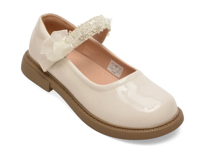 Balerini SELECTION KIDS bej, 61085, din piele ecologica lacuita