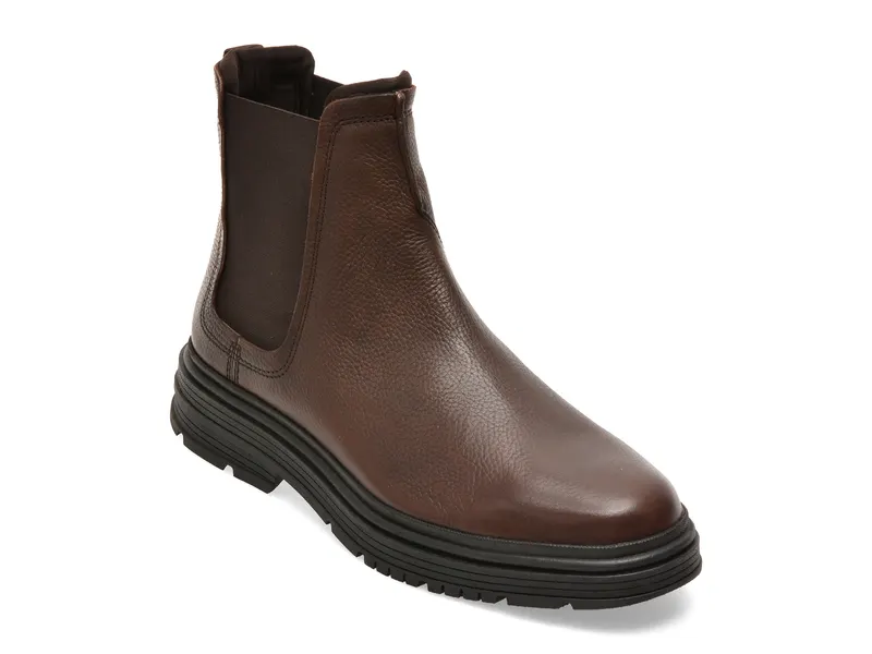 Ghete CLARKS maro, BADBURY EASY, din piele naturala