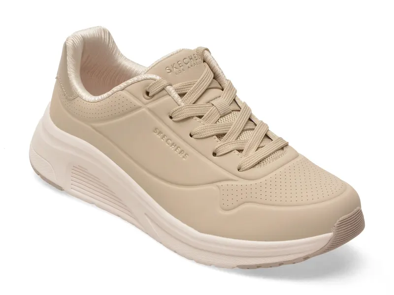 Pantofi sport SKECHERS nude, UNO LITE 2, din piele ecologica