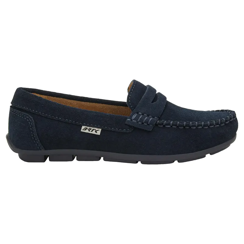 Mocasini bleumarin pentru băieți din piele split întoarsă BARTEK 87801-66