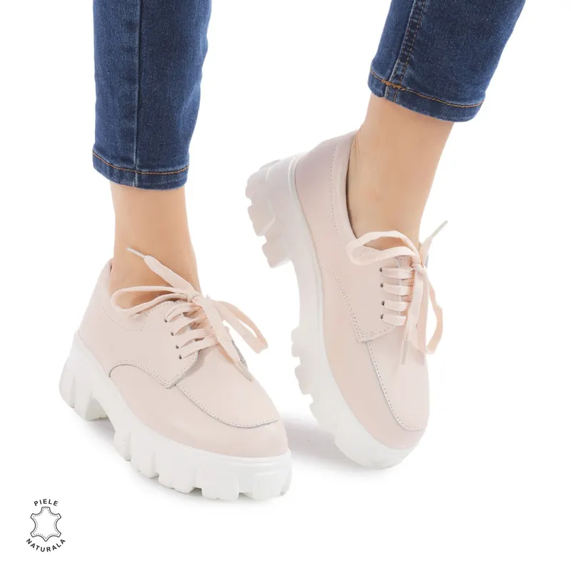 Pantofi casual dama din Piele naturală CRL0109ROZ