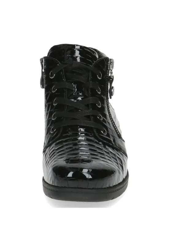 Botine de dama din piele naturala - Negru - Negru