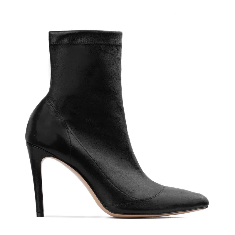 Botine Mia din Piele Elastica, Negre