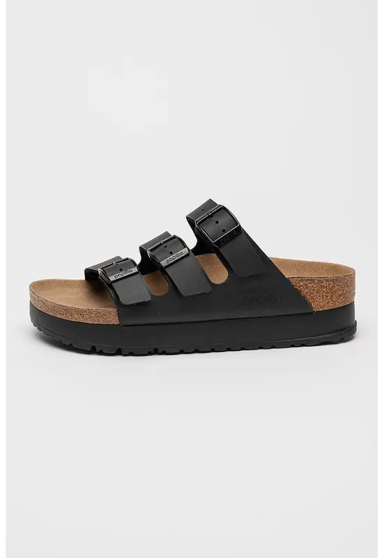 Papuci flatform - Negru/Negru stins