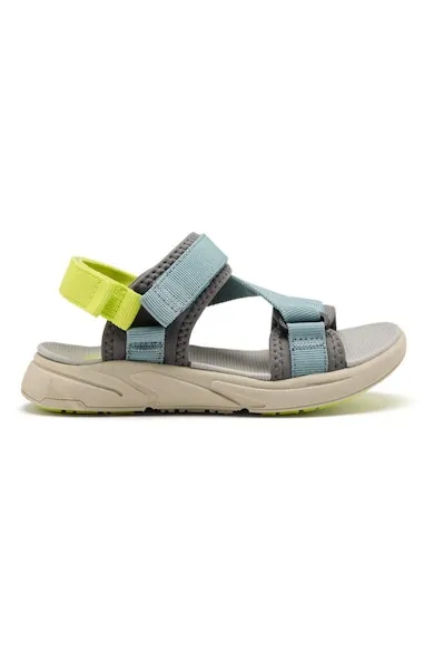 Sandale cu talpa plata si inchidere velcro - Bleumarin