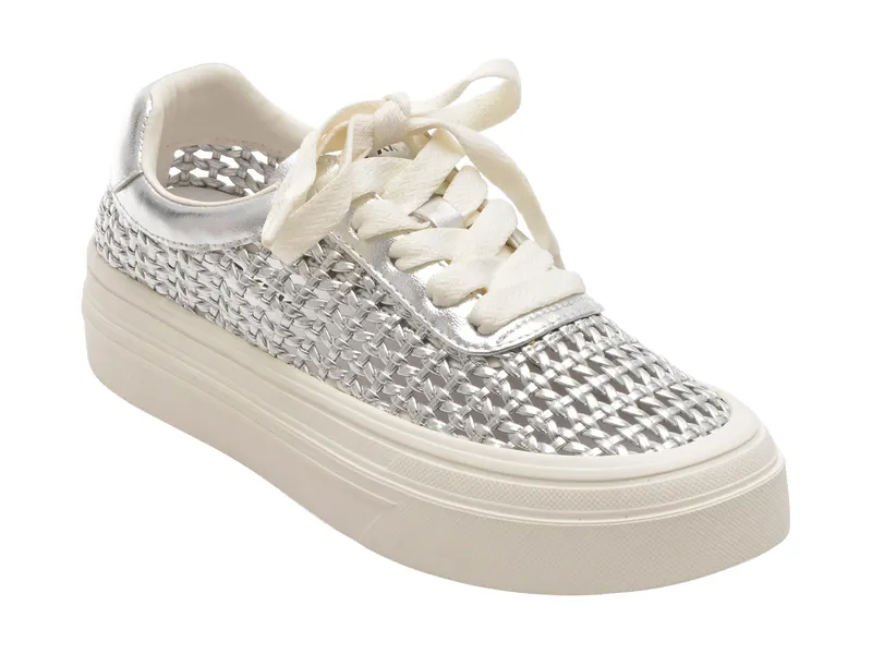 Pantofi sport argintii, 827, din piele ecologica