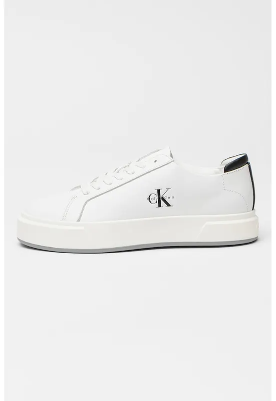 Pantofi sport din piele cu logo - Alb