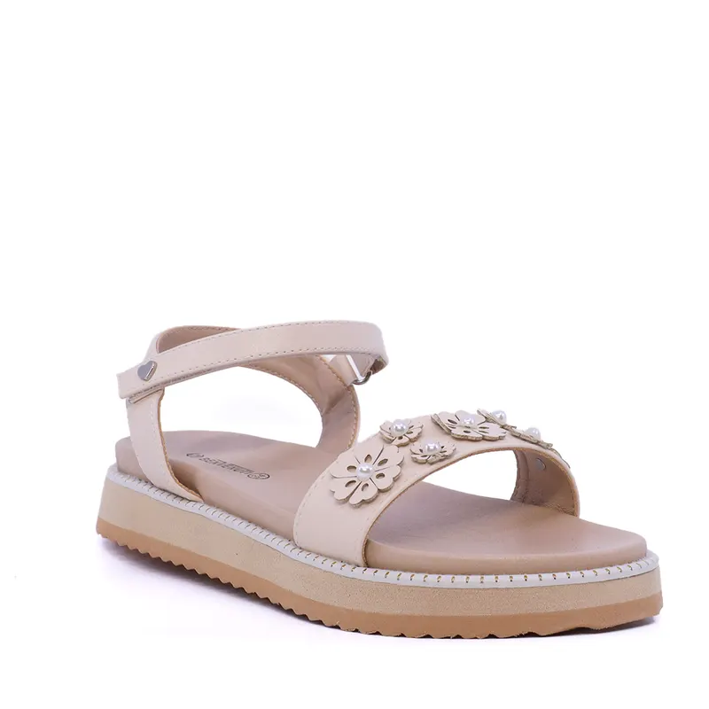Sandale cu floricele fete bej 2571FS6146BE — imaginea 2