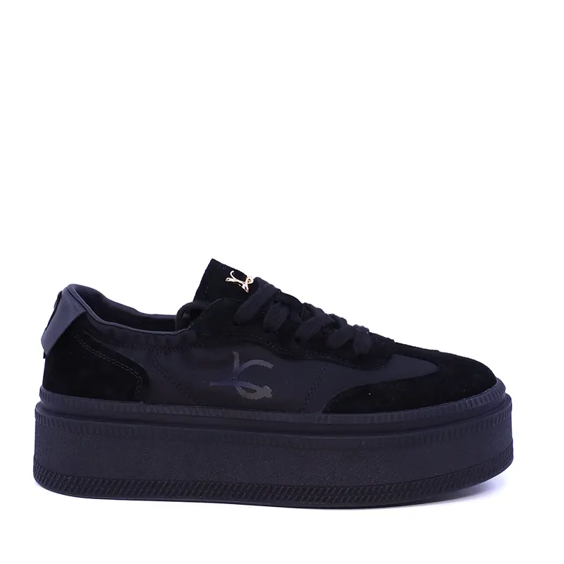 Sneakers femei Luca di Gioia negri din piele întoarsă și textil 1292DP9100VN