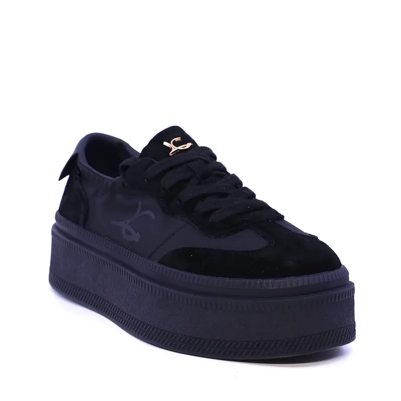 Sneakers femei Luca di Gioia negri din piele întoarsă și textil 1292DP9100VN — imaginea 2