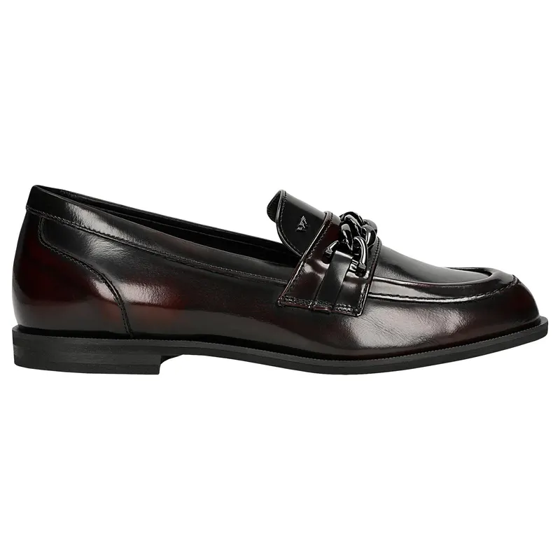 Mocasini negri-bordo damă din piele florentic