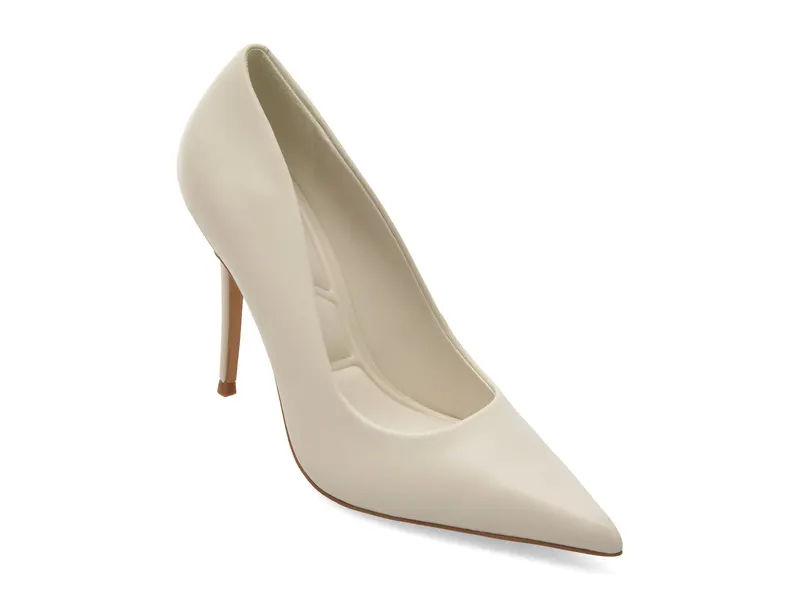Pantofi eleganti albi, STASYA 121, din piele naturala