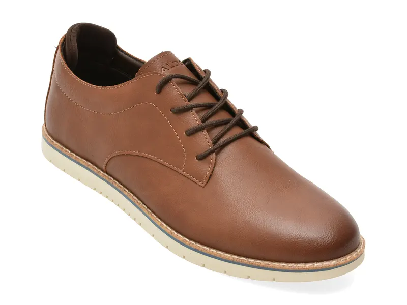 Pantofi eleganti maro, PEDRO 220, din piele ecologica