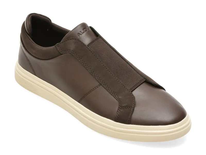 Pantofi sport maro, AROS 201, din piele ecologica