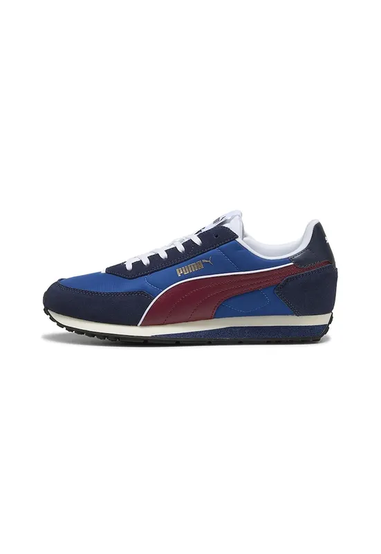 Pantofi sport St Miler de plasa cu garnituri de piele intoarsa - Visiniu/Albastru