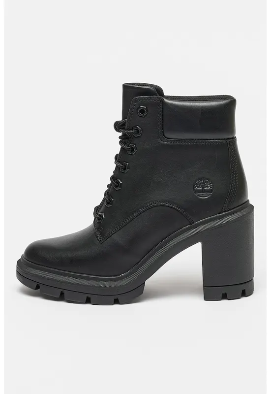 Botine de piele cu toc masiv Allington Heights - Negru