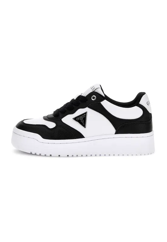 Pantofi sport de piele ecologica cu logo - Alb/Negru